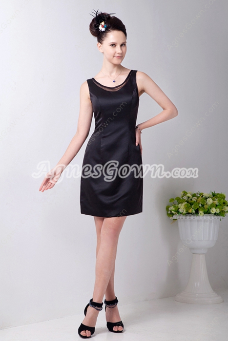 Scoop Neckline Mini Length Black Cocktail Dress 