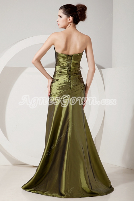 Special Sweetheart Military Green Taffeta Junior Prom Dress With Jacket 