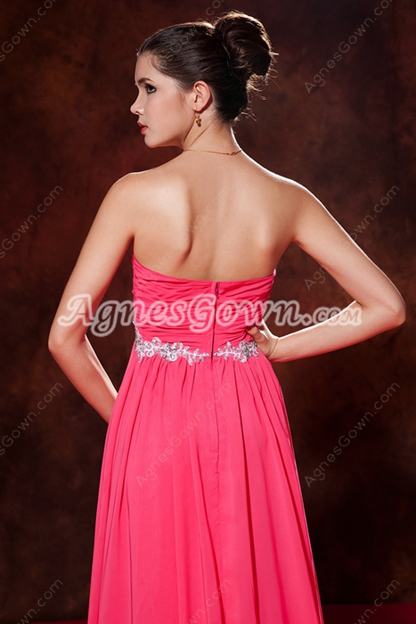 Shimmering Sweetheart Hot Pink Chiffon Bridesmaid Dress 