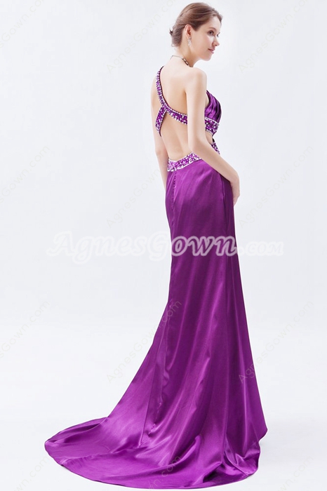 Hot One Shoulder Satin Regency Colored Evening Dress 