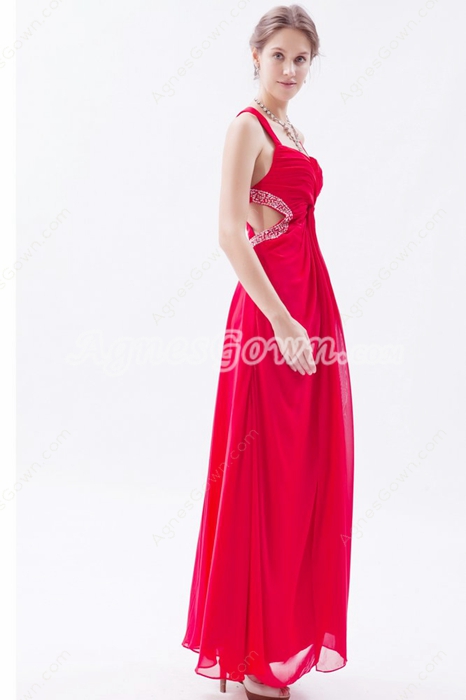 Sexy Crossed Straps Back Ankle Length Informal Evening Dress 
