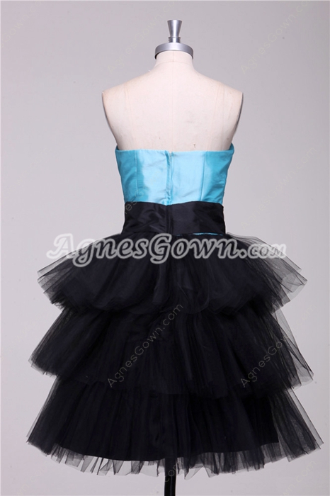 Blue & Black Sweet Sixteen Dress 3 Tiered 