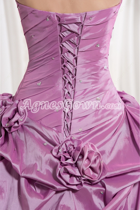 Unique Strapless Neckline Ball Gown Full Length Lilac Quinceanera Dress With Short Sleeves Jacket 