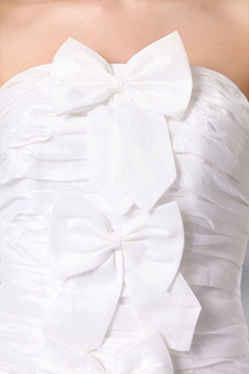 Lovely Knee Length Informal Summer Wedding Dress With Bowknot 