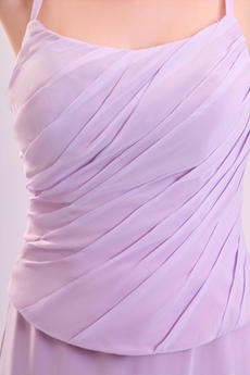 Pretty Spaghetti Straps A-line Full Length Lilac Chiffon Mother Of The Bride Dress 