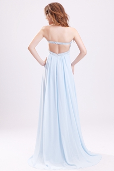 Pretty Sweetheart Empire Full Length Baby Blue Maternity Evening Gown 