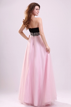 Lively Black And Pink Sweetheart A-line Floor Length Grad Dress For College 