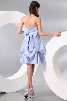 Sassy Puffy Knee Length Lavender Junior Prom Dress 
