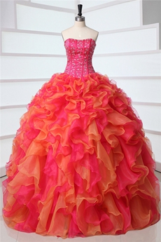 Pretty Dipped Neckline Ball Gown Multi Colored Rainbow Quinceanera Dress 2016