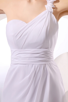 Graceful One Shoulder White Cocktail Dress 