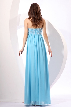 Sassy Sweetheart Ankle Length Blue Graduation Dress For College 