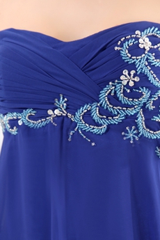 Attractive Shallow Sweetheart Empire Royal Blue Chiffon Prom Dress For Pregnancy Women 