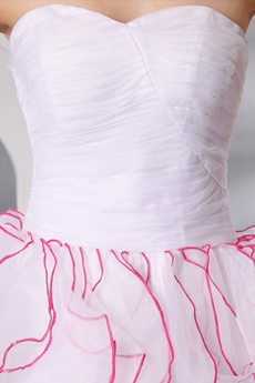 Adorable Sweetheart Ball Gown Mini Length Ruffled Sweet Sixteen Dress 