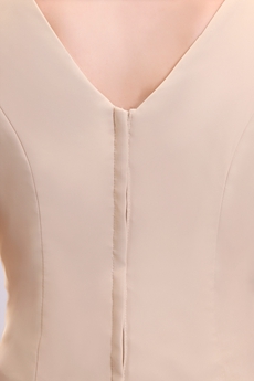 Stunning 3/4 Sleeves V-Neckline Champagne Chiffon Mother Dress 