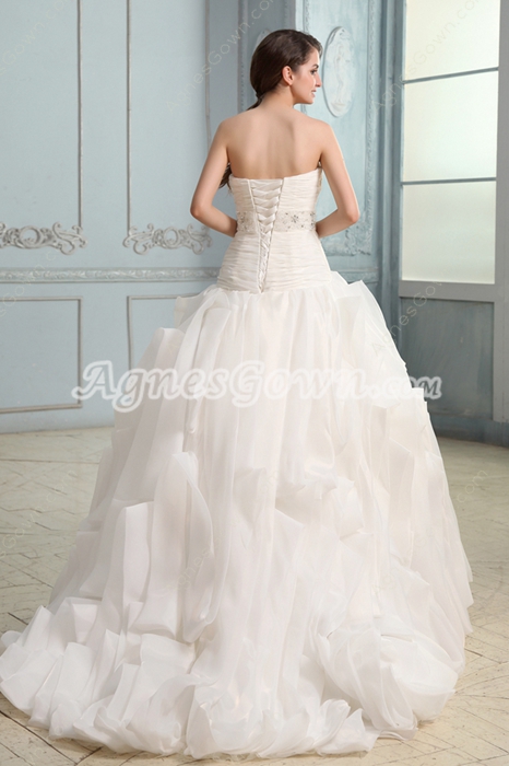 Unique Sweetheart Complicated Wedding Dress Dropped Waist 