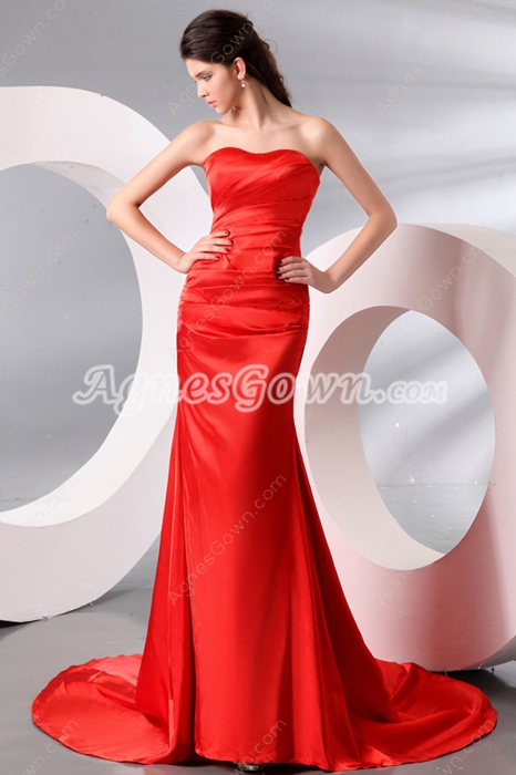 Fashionable Sweetheart Sheath Floor Length Red Pageant Dress