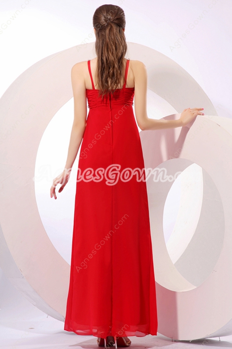 Stunning Spaghetti Straps Empire Ankle Length Plus Size Junior Prom Dress 