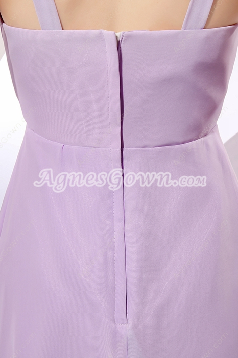 Short Length Lilac Chiffon Homecoming Dress 