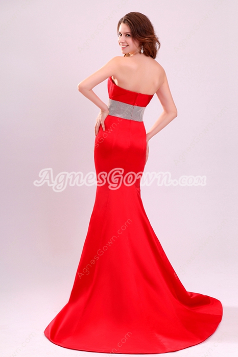 Strapless Red Mermaid Prom Dress