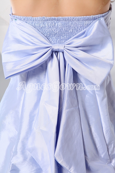 Sassy Puffy Knee Length Lavender Junior Prom Dress 