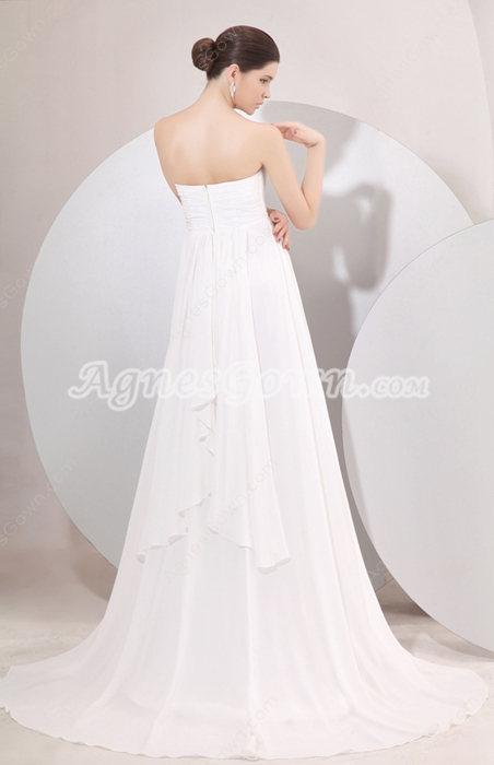 Romantic Shallow Sweetheart Empire Full Length Maternity Wedding Dress 