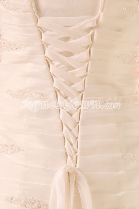 Fantastic Strapless White Organza Mermaid Wedding Dress Corset Back 