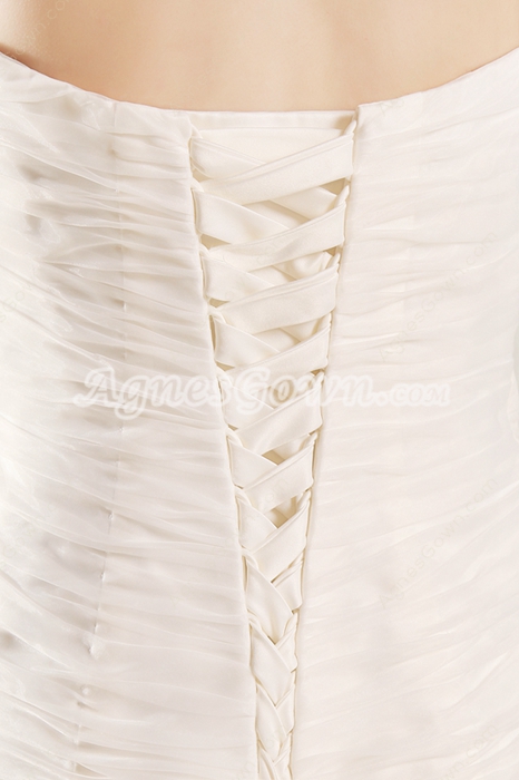 Fairytale Strapless Trumpet/Mermaid Ivory Organza Wedding Dress 