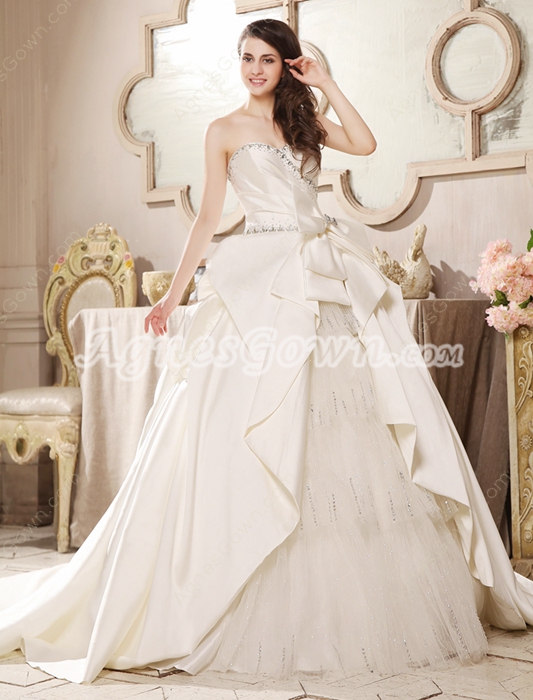 Qualified Sweetheart Neckline Ball Gown Floor Length Plus Size Wedding Dress Corset Back 