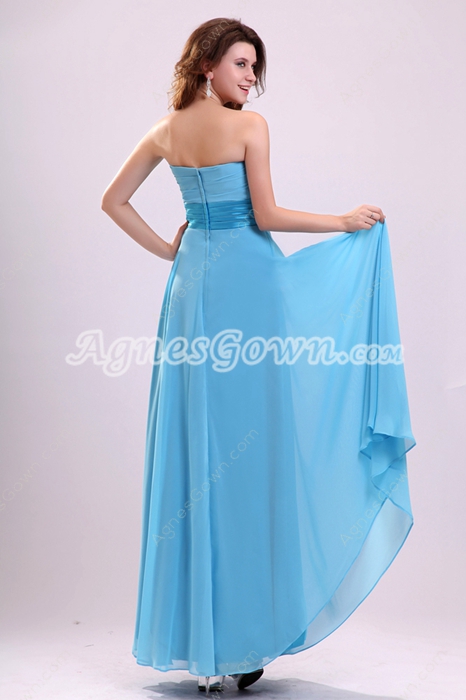 Sassy Sweetheart Empire Full Length Blue Plus Size Prom Dress 