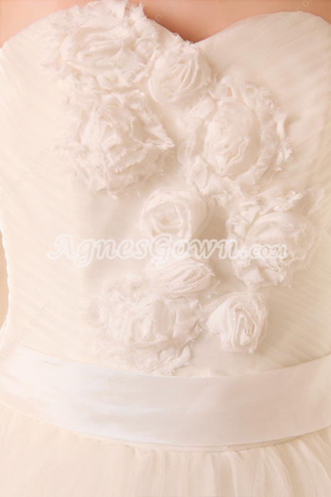 Noble Sweetheart Ball Gown Wedding Dress With 3d Flowers 