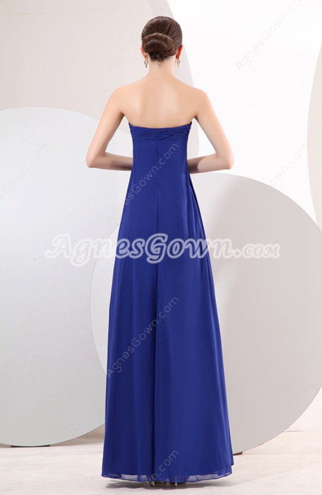Attractive Shallow Sweetheart Empire Royal Blue Chiffon Prom Dress For Pregnancy Women 