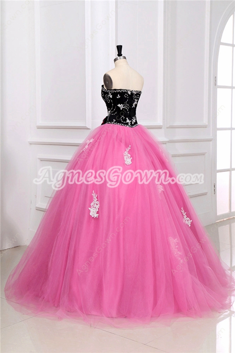 Impressive Colorful Black & Pink Vestidos de Quinceañera Dress
