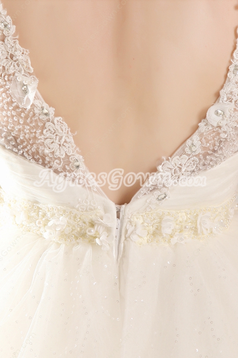 Stunning Jewel Neckline Princess Sweet 15 Dress V-Back
