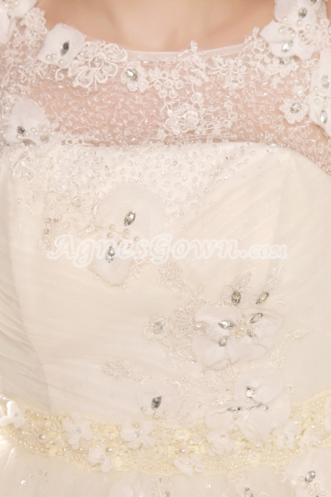 Stunning Jewel Neckline Princess Sweet 15 Dress V-Back
