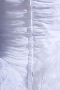 Dramatic Sweetheart Ball Gown White Organza Floral Wedding Dress 