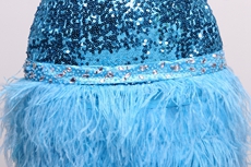 Exquisite Sparkled Blue Homecoming Dress With Fur