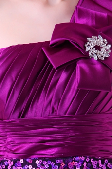Gorgeous Ankle Length Sparkled Purple Prom Dress