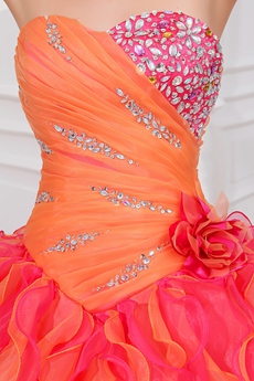 Breathtaking Ruffled Colorful Quinceanera Dress 