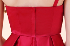 One Shoulder Knee Length Red Prom Dress For Juniors 