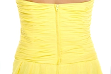 Chic Halter Yellow Chiffon Evening Dress Front Slit