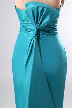 Charming Strapless Trumpet/Mermaid Teal Satin Formal Evening Gown