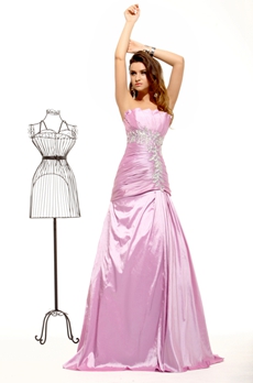 Charming Scalloped Neckline Lilac Taffeta Evening Dress