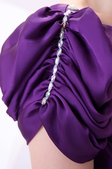 Modern One Shoulder Mini Length Purple Wedding Guest Dress 