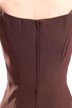 Off The Shoulder A-line Brown Chiffon Mother Of The Bride Dress 