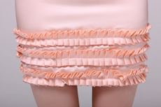 Chic Sheath Mini Length Pink Satin Nightclub Dress 
