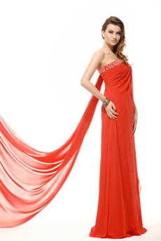Casual Red Carpet Evening Dress With Ribbons