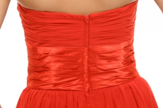 Simple Red Chiffon Prom Pageant Dress 