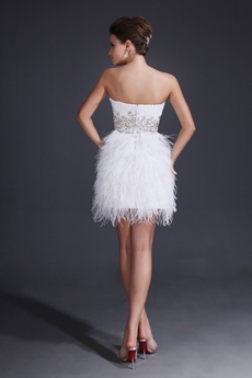 Sparkled Short Puffy White Sweet Sixteen Dress With Tassel 