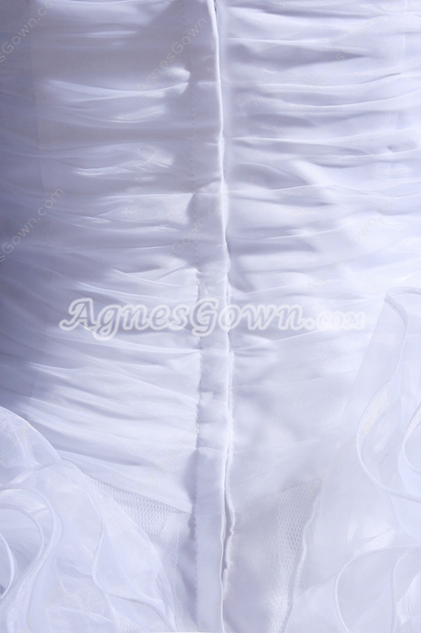Dramatic Sweetheart Ball Gown White Organza Floral Wedding Dress 