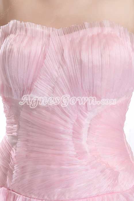 Beautiful Sweetheart Pink Tulle Mature Wedding Dress 